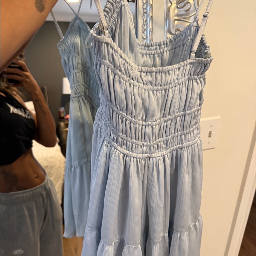 Oh Polly Strapless Light Blue Dress - Picture 7 of 8